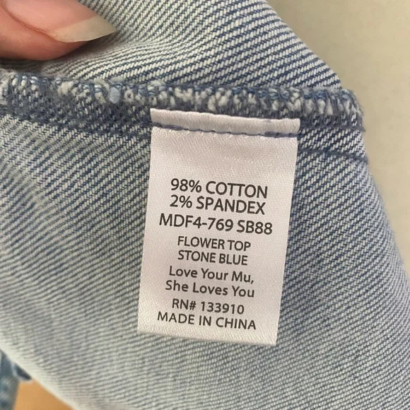 MUMU Blue Denim Floral Bustier Top SIZE M - Picture 10 of 10